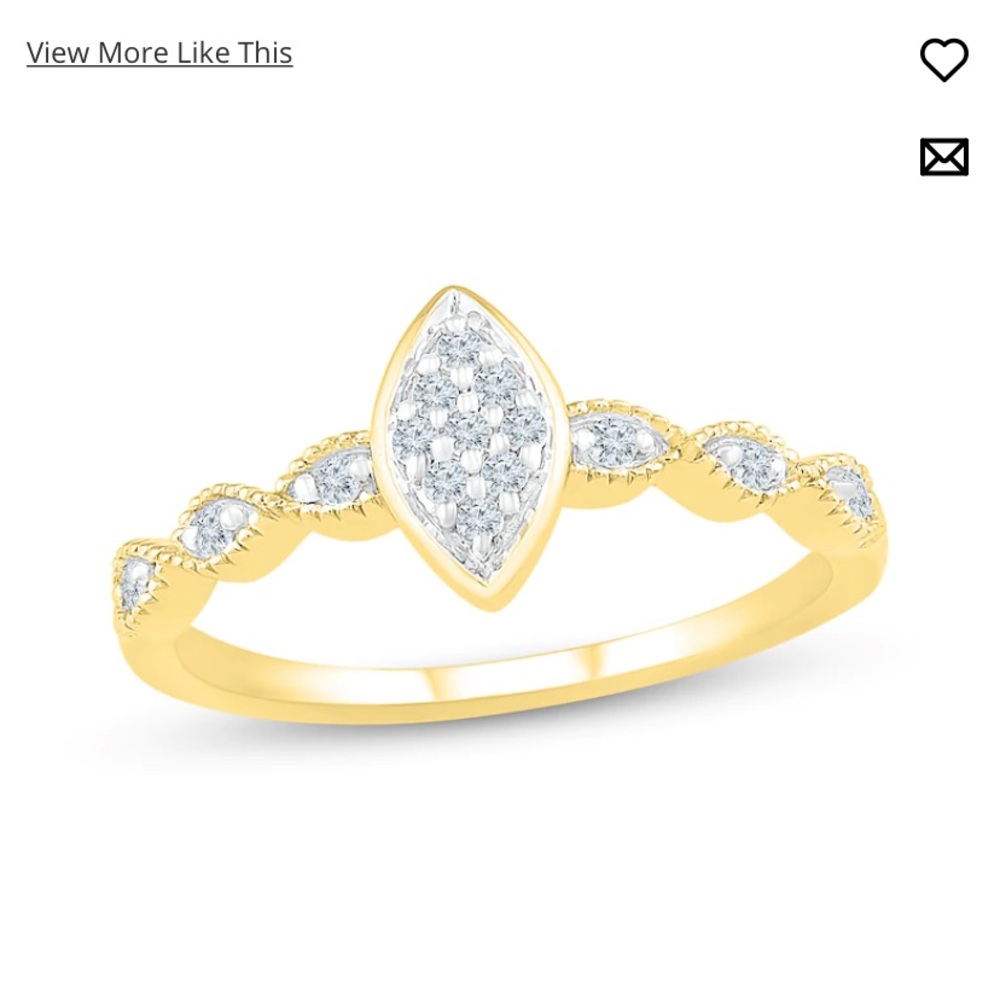 Kay Jewelers - Diamond Ring 1/8 carat tw 10K yellow gold size 6.5